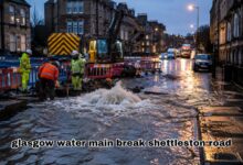 glasgow water main break shettleston road